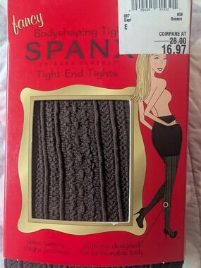 SPANX Bodyshaping Tight-End Tights - Dark Brown Patterned